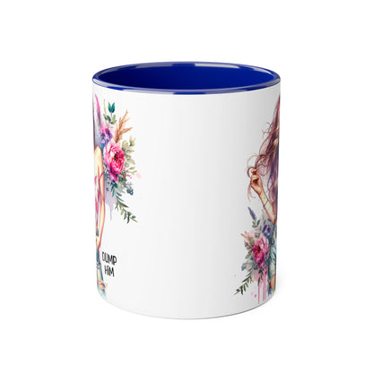 Floral Motivational Mug: "Dump Him" Coffee Cup, Gift for Friends, Inspirational Drinkware, Self-Care Coffee Mug, Cute Floral Mug