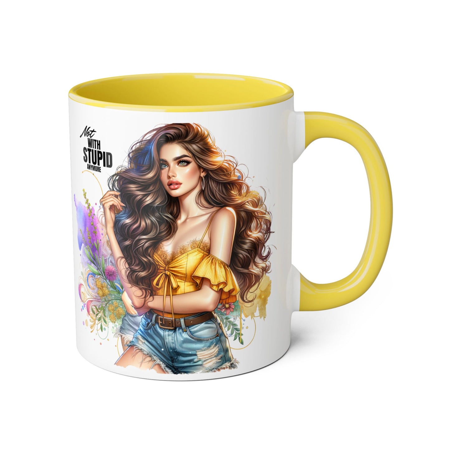 Not With Stupid Anymore Humoristic 11oz Accent Mug