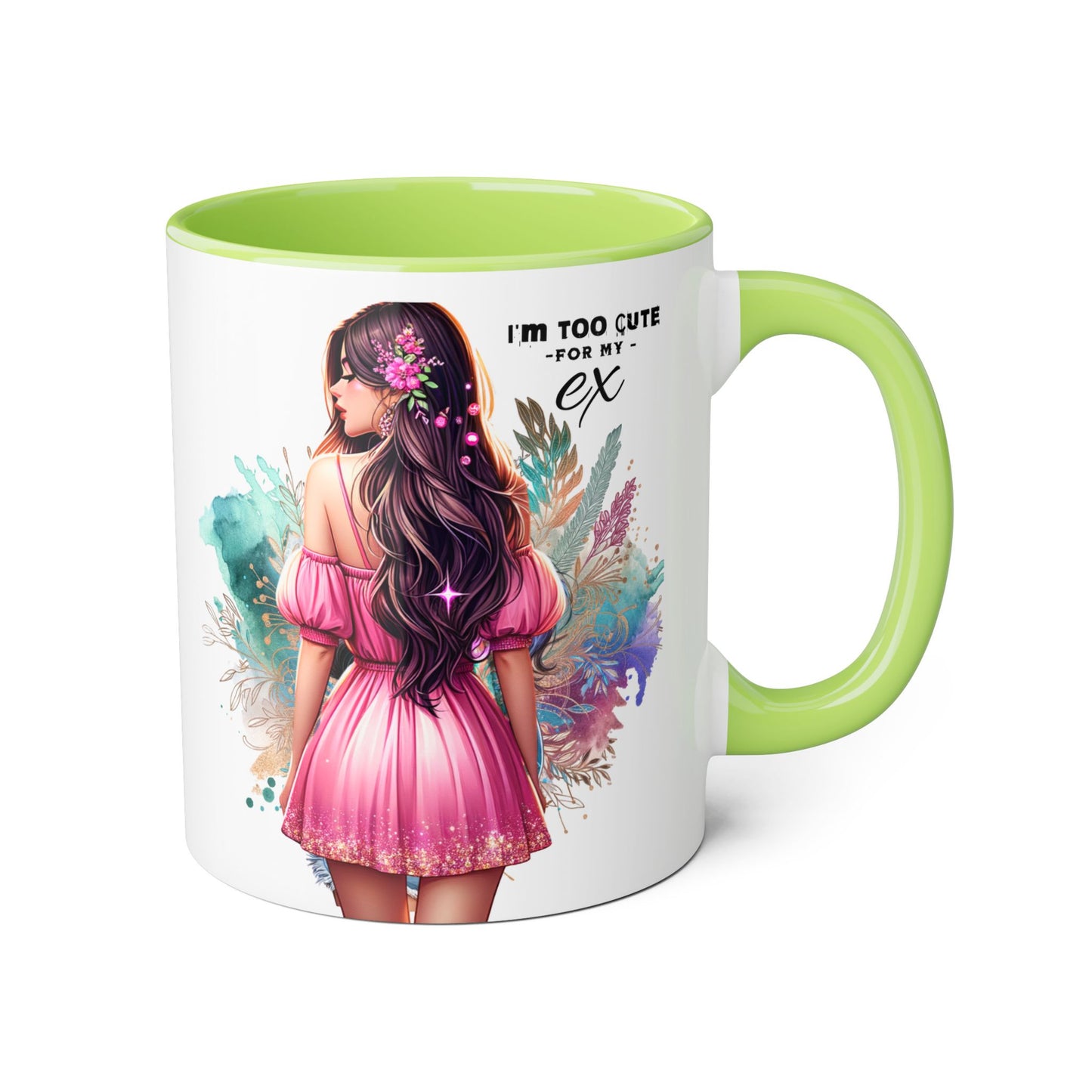 I'm Too Cute For My Ex Accent Mug featuring Cute Design for Sip and Style Lovers, Gift for Friends, Home Decor, Coffee Lovers, Tea Enthusiasts