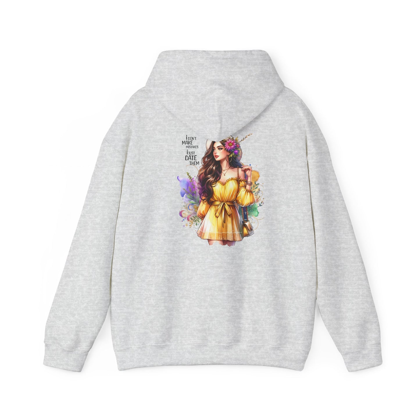 I Don`t Make Mistakes, I Just Date Them Vibrant Floral Art Hoodie - Unisex Heavy Blend Sweatshirt For Cozy Days, Ideal For Gift Giving, Casual Wear, Spring Celebrations