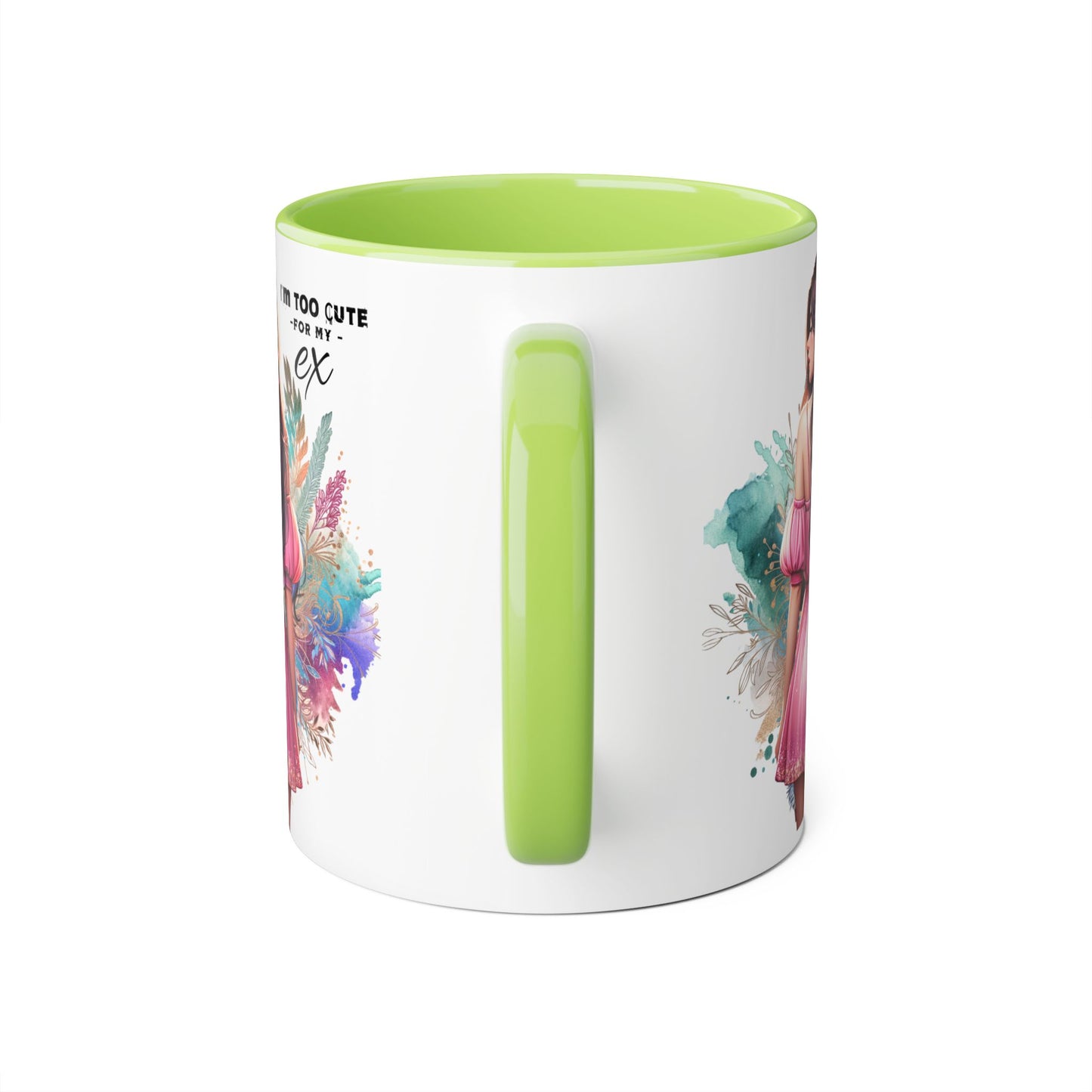 I'm Too Cute For My Ex Accent Mug featuring Cute Design for Sip and Style Lovers, Gift for Friends, Home Decor, Coffee Lovers, Tea Enthusiasts