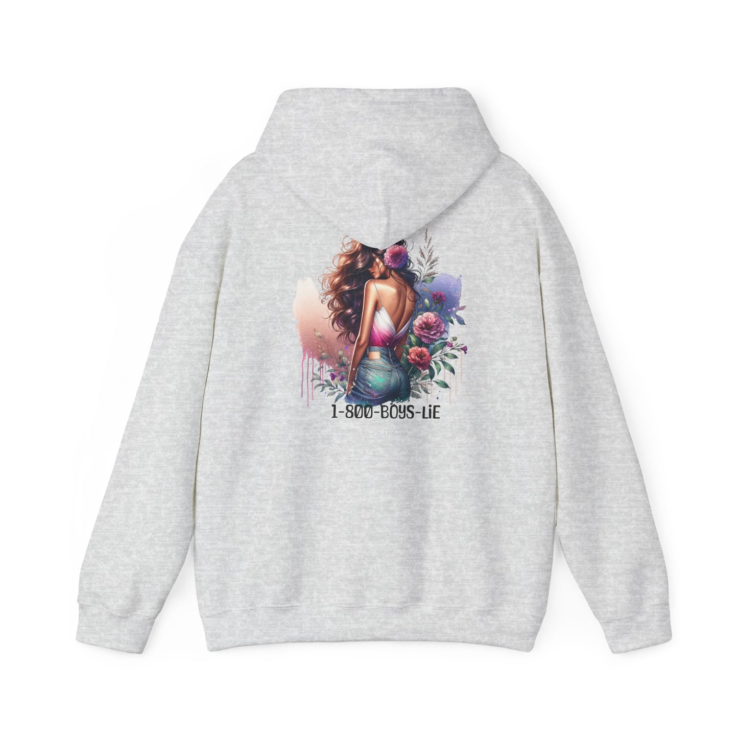 1-800-Boys-Lie Beautiful Floral Mermaid Hoodie - Unisex Heavy Blend™, Perfect for Cozy Days, Gifts, Beach Lovers, Everyday Wear