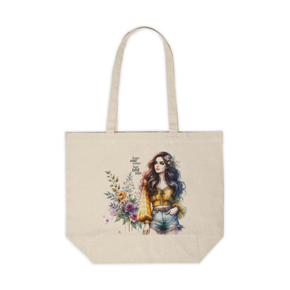 I Don`t Make Mistakes, I Just Date Them Stylish Canvas Tote Bag, Boho Chic Shopping Bag, Floral Design Grocery Tote, Eco-Friendly Reusable Bag, Gift for Her