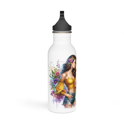 I'm Too Cute For My Ex Stylish Water Bottle with Floral Design, Inspirational Gift, Perfect for Fitness, Travel, Eco-Friendly, Motivational