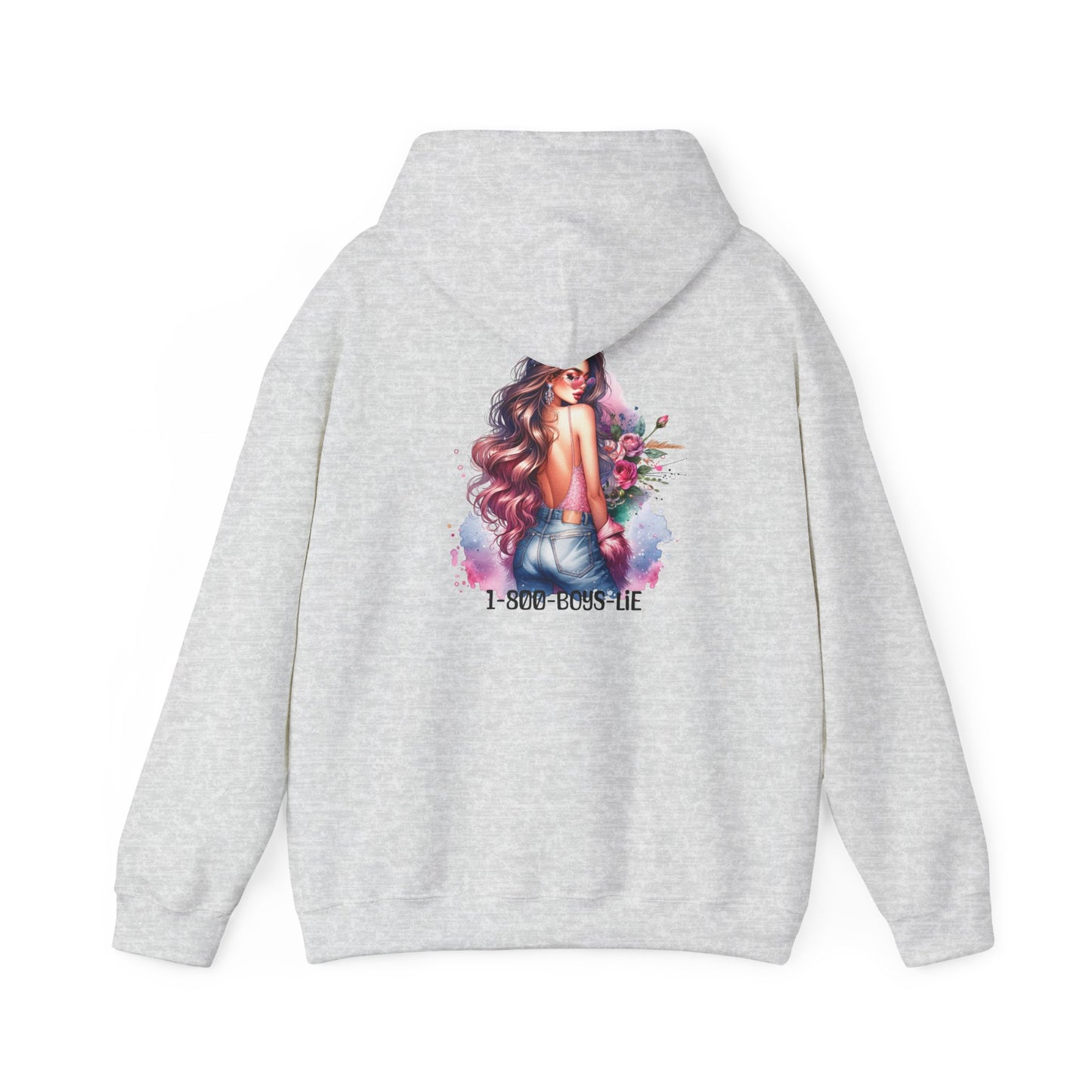 1-800-Boys-Lie Floral Art Hooded Sweatshirt, Cozy Unisex Hoodie, Everyday Wear, Gift for Her, Casual Style