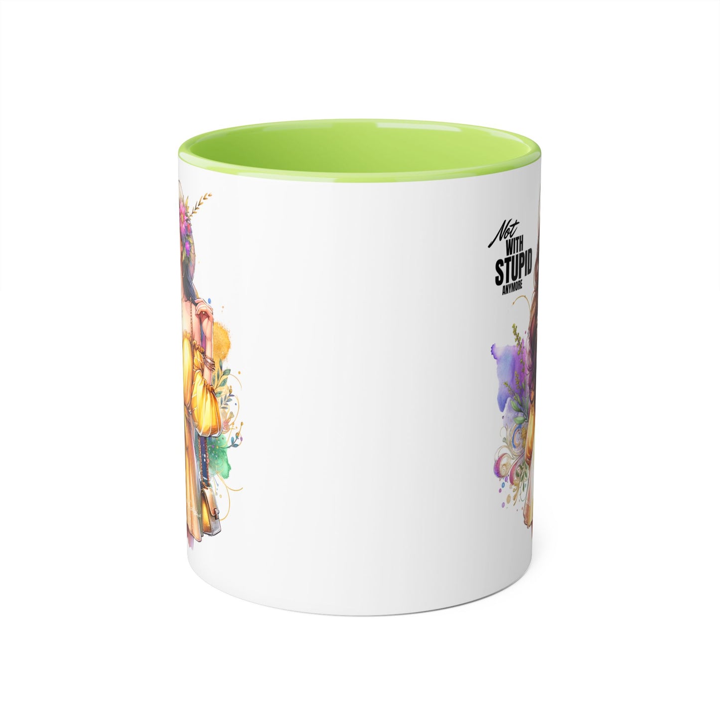 Not With Stupid Anymore Humoristic 11oz Accent Mug