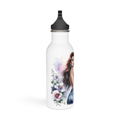 Floral Art Stainless Steel Water Bottle - "I Am My Own Happily Ever After "
