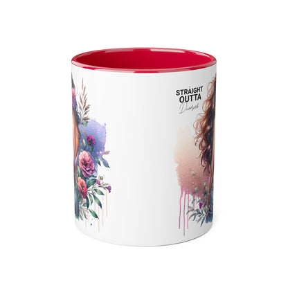 Straight Outta Divorced Humoristic  Accent Mug | 11oz Ceramic Coffee Cup for Home, Gift for Friends, Unique Tea Mug, Birthday Gift, Self-Care Décor
