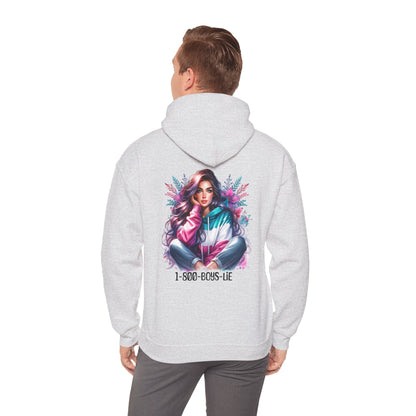 1-800-Boys-Lie Colorful Graphic Hoodie for Women, Cozy Unisex Sweatshirt, Trendy Streetwear, Perfect Gift for Any Occasion