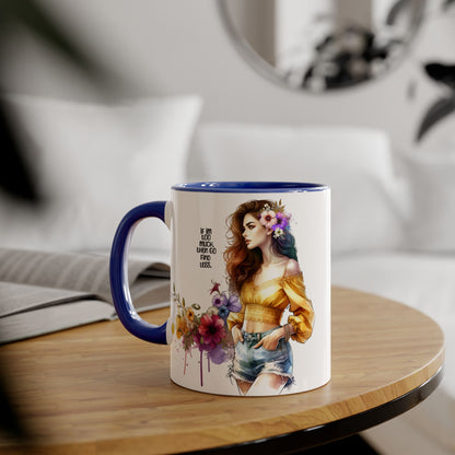 If I'm Too Much, Then Go Find Less Bohemian Accent Mugs, Inspirational Coffee Cup, Floral Art Mug, Unique Gift for Her, Cute Kitchen Decor, Perfect for Birthdays, Self-Care