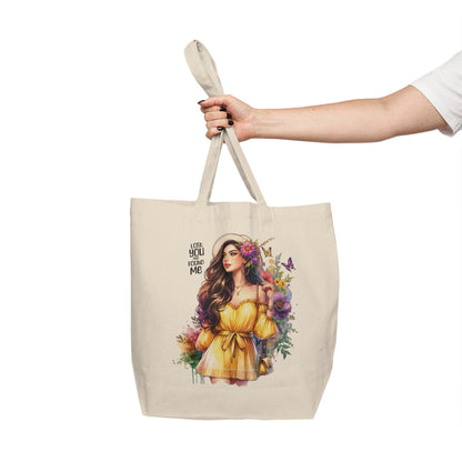 Lost You and Found Me Bohemian Floral Canvas Shopping Tote - Ideal for Eco-Friendly Shopping, Summer Picnics, Beach Days, or Gift Giving