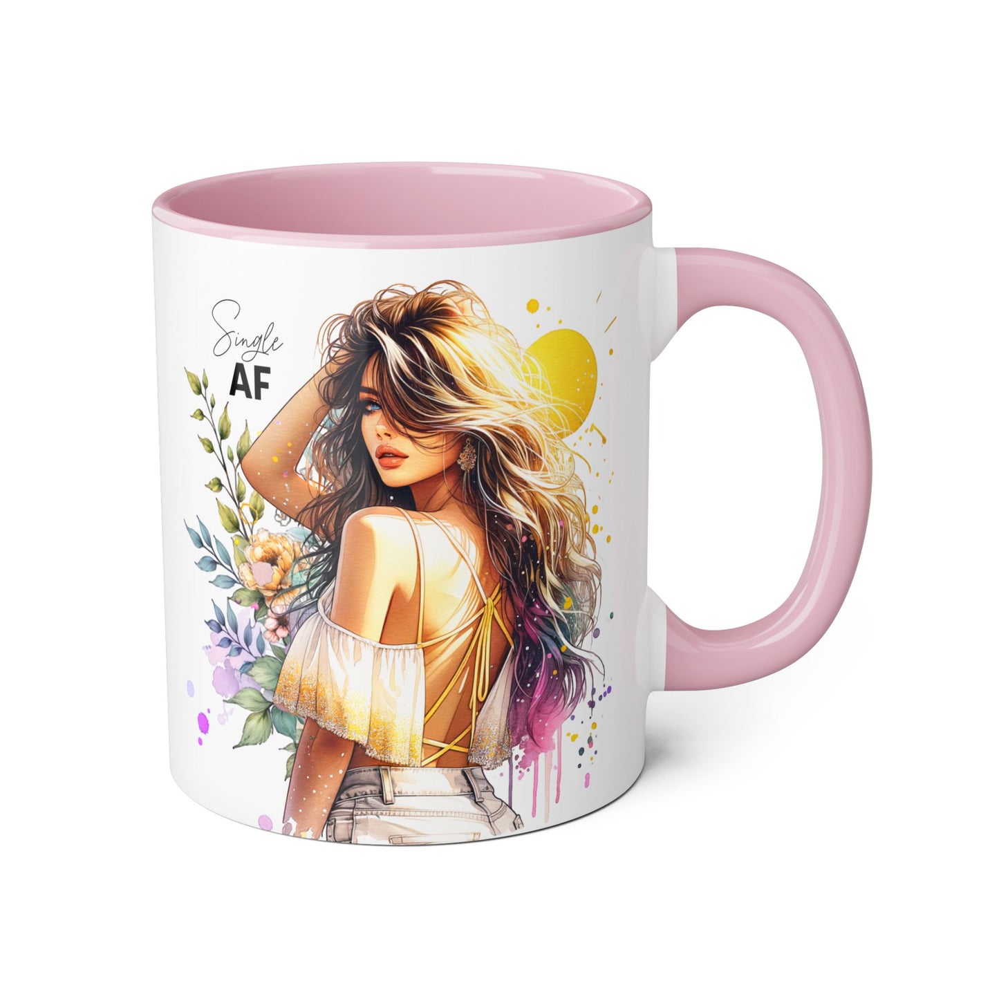 Single AF Chic Single AF Mug | Trendy Coffee Cup for Single Mood | Perfect Gift for Friends, Birthdays, Housewarming, Inspirational Decor