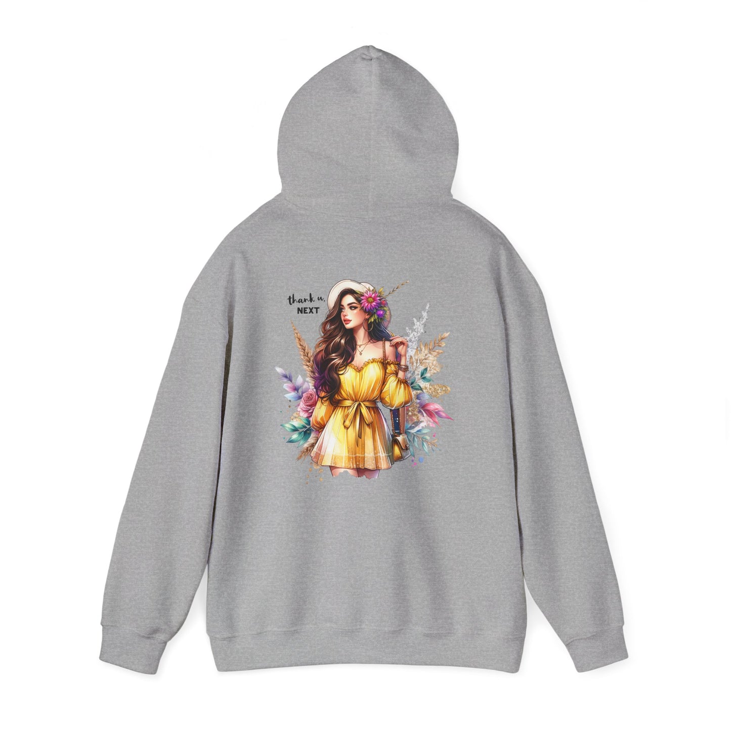Thank U, Next Bohemian Chic Hoodie - Relaxed Fit Unisex Sweatshirt, Casual Style, Everyday Wear, Gift for Her, Art-Inspired Apparel