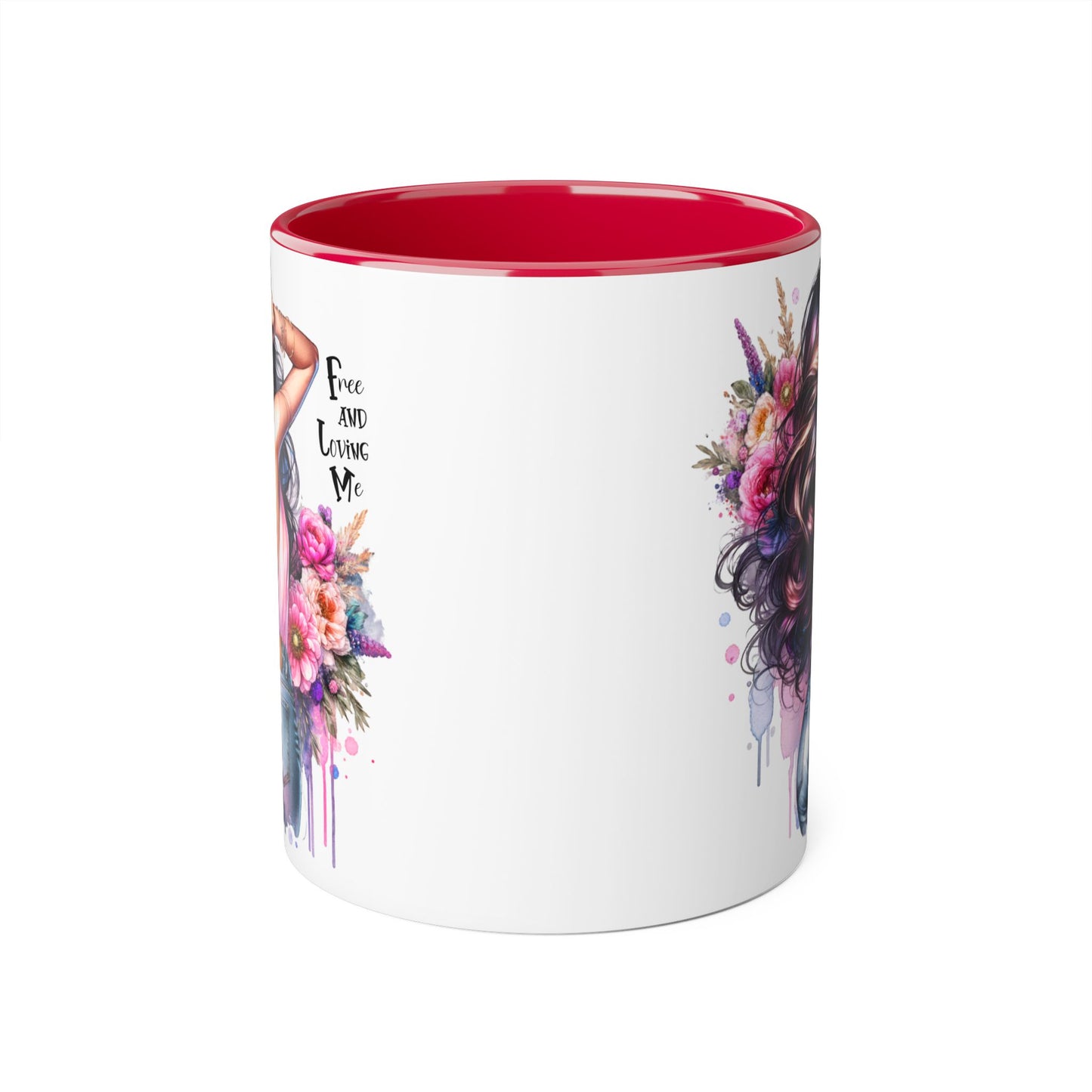 Boho Floral Accent Mug, Empowering Coffee Cup, Gift for Friends, Home Decor, Art Lover's Mug