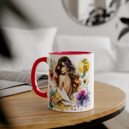 I Don't Make Mistakes, I Date Them Vibrant Floral Accent Mugs - Coffee Lovers Gift, Artful Drinkware, Unique Home Decor, Birthday Present, Inspirational Mug