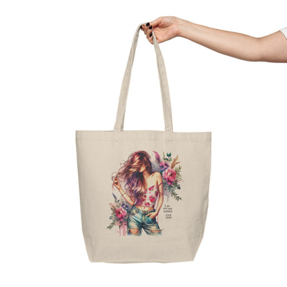 I Am My Own Happily Ever  After Floral Boho Canvas Tote Bag - Perfect for Shopping, Beach Days, Gift for Her, Eco-Friendly Bag, Art Lovers Tote