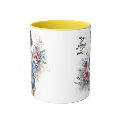 Money Can't Buy Happiness But It Can Buy Divorce Humoristic Inspirational Accent Mugs, Motivational Gift for Women, Floral Coffee Cup, Mother's Day Mug, Women Empowerment Drinkware