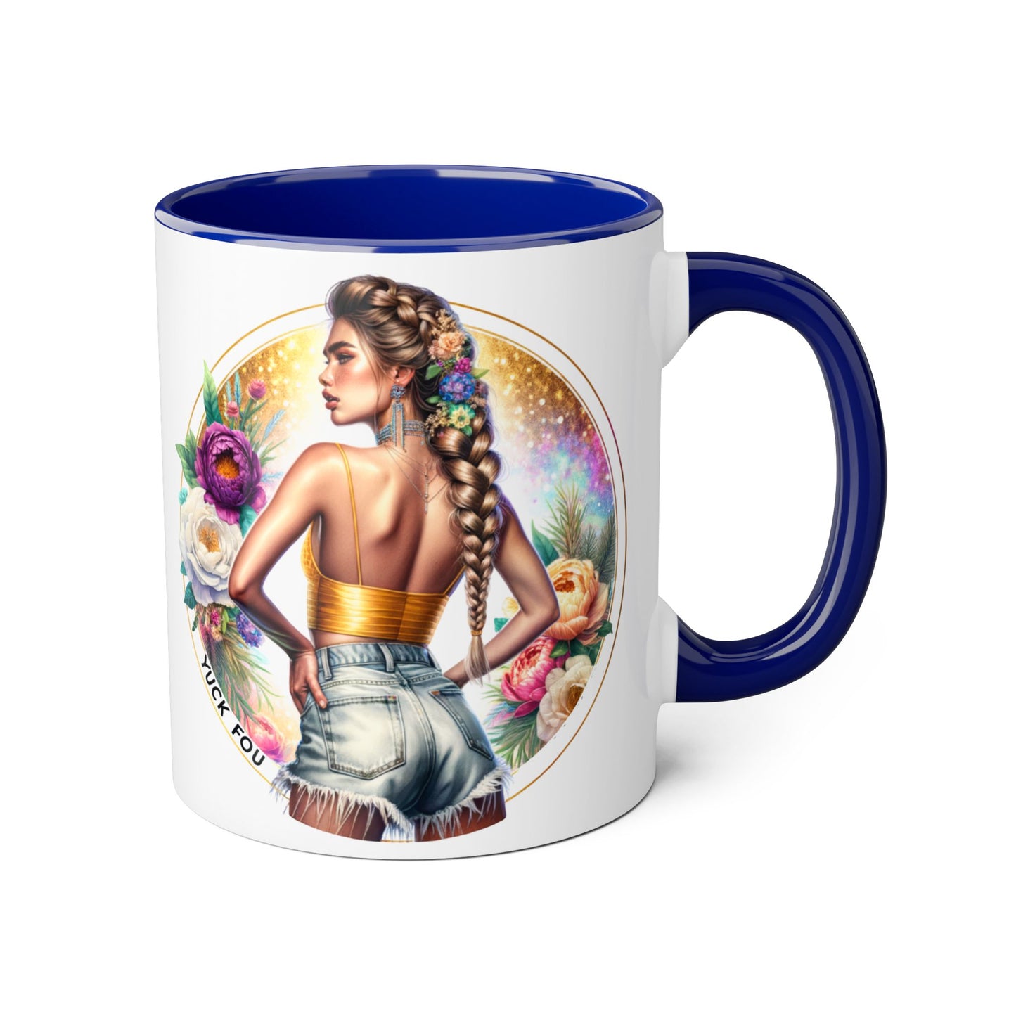 Yuck Fou Artistic Accent Mugs - Beautiful Floral Designs for Coffee Lovers, Gift for Friends, Home Decor, Birthday, Everyday Use