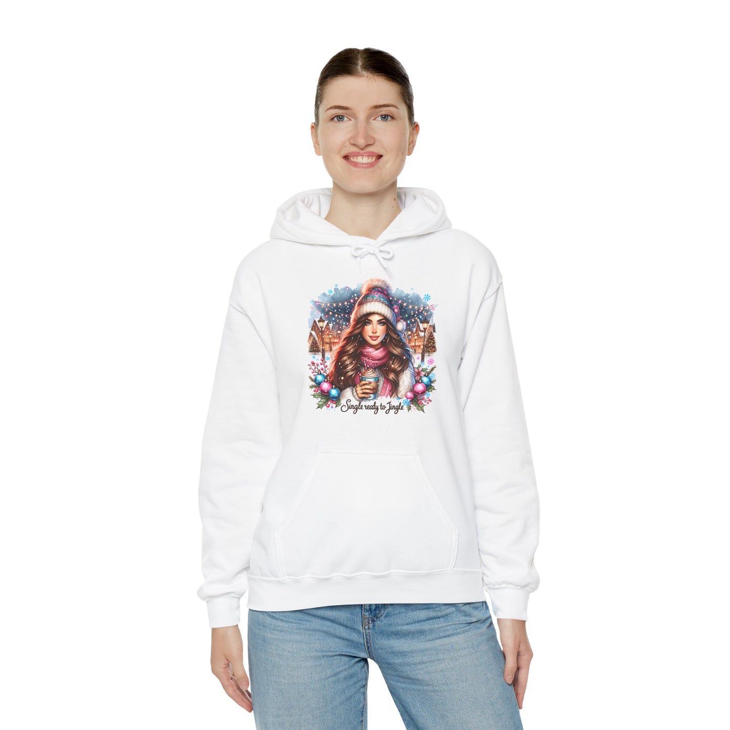 Christmas Hooded Unisex Sweatshirt - Single And Ready to Jingle