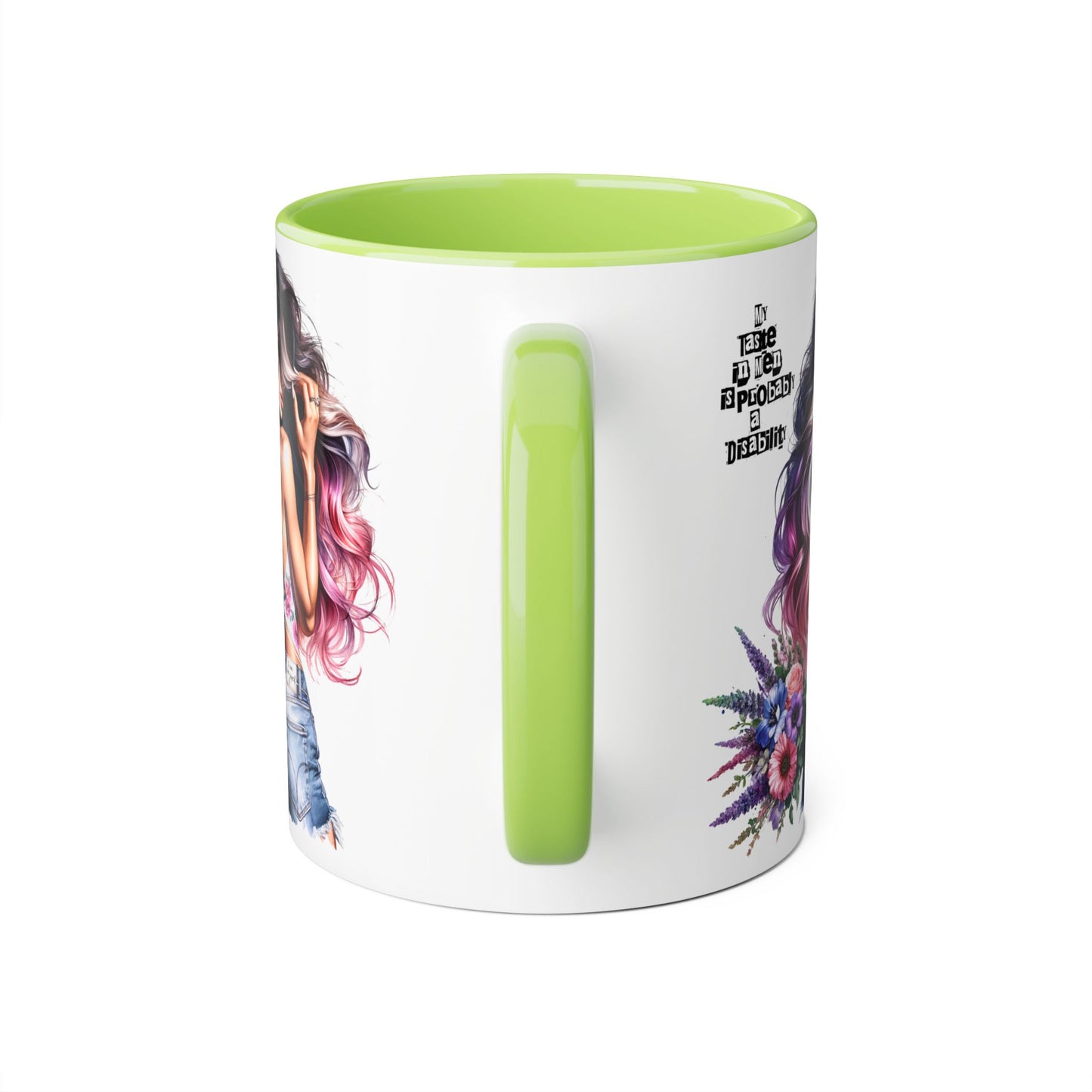 Funny Accent Mug - My Taste in Men is Probably a Disability Humor 11oz Cup