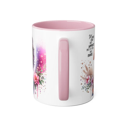 Money Can't Buy Happiness But It Can Buy Divorce Humoristic Stylish Woman's Accent Mug, Empowering Gift for Friends, Inspirational Coffee Cup, Perfect for Birthdays, Relaxing Moments