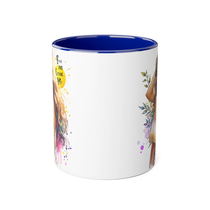 Free and Loving Me Boho Chic Accent Mug, Inspirational Coffee Cup, Free and Living Me, Gift for Her, Art Print Mug, Home Decor