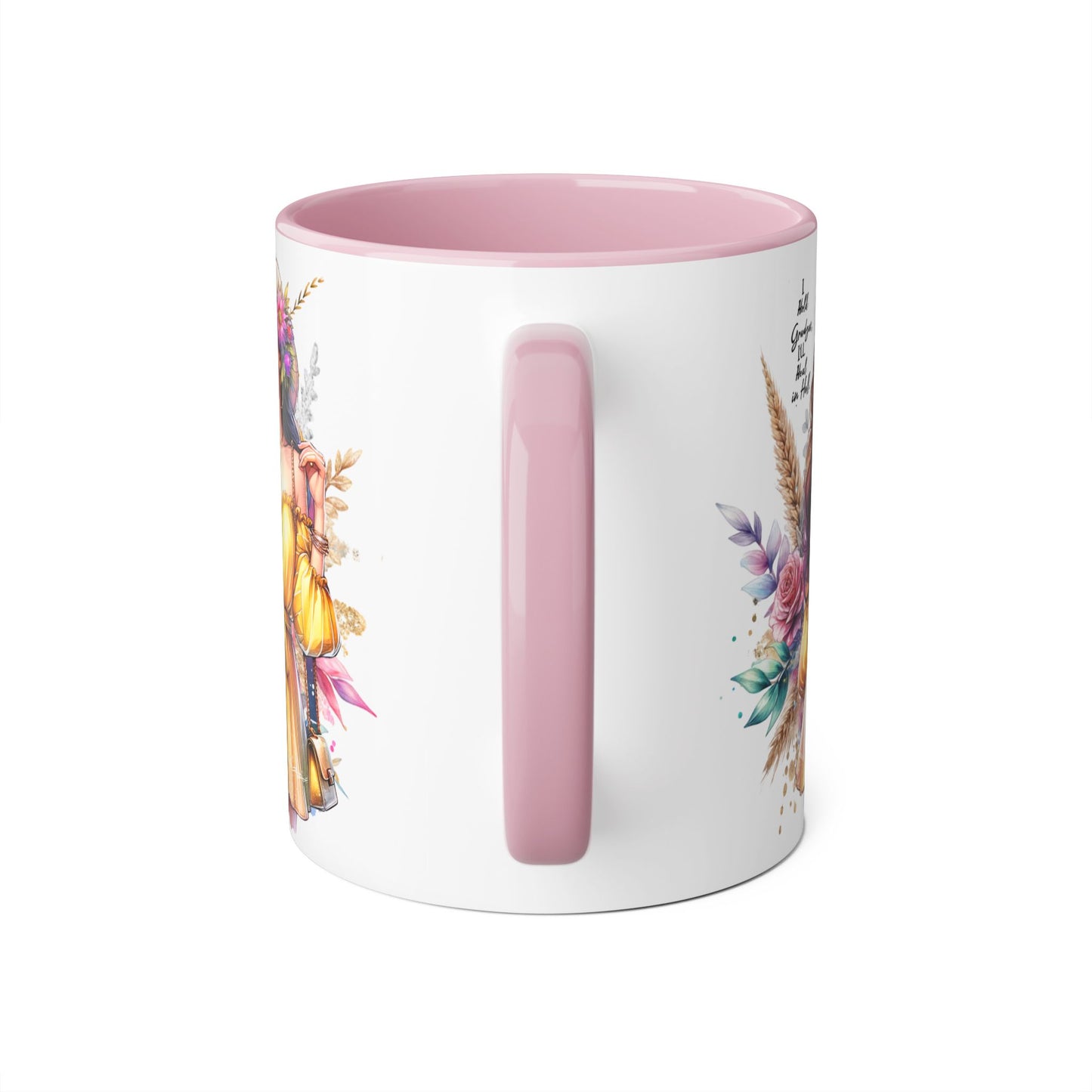 I Hold Grudges, I'll Heal in Hell  Humoristic Bohemian Accent Mug, Colorful Floral Art, Gift for Her, Coffee Lover's Dream, Inspirational Quote
