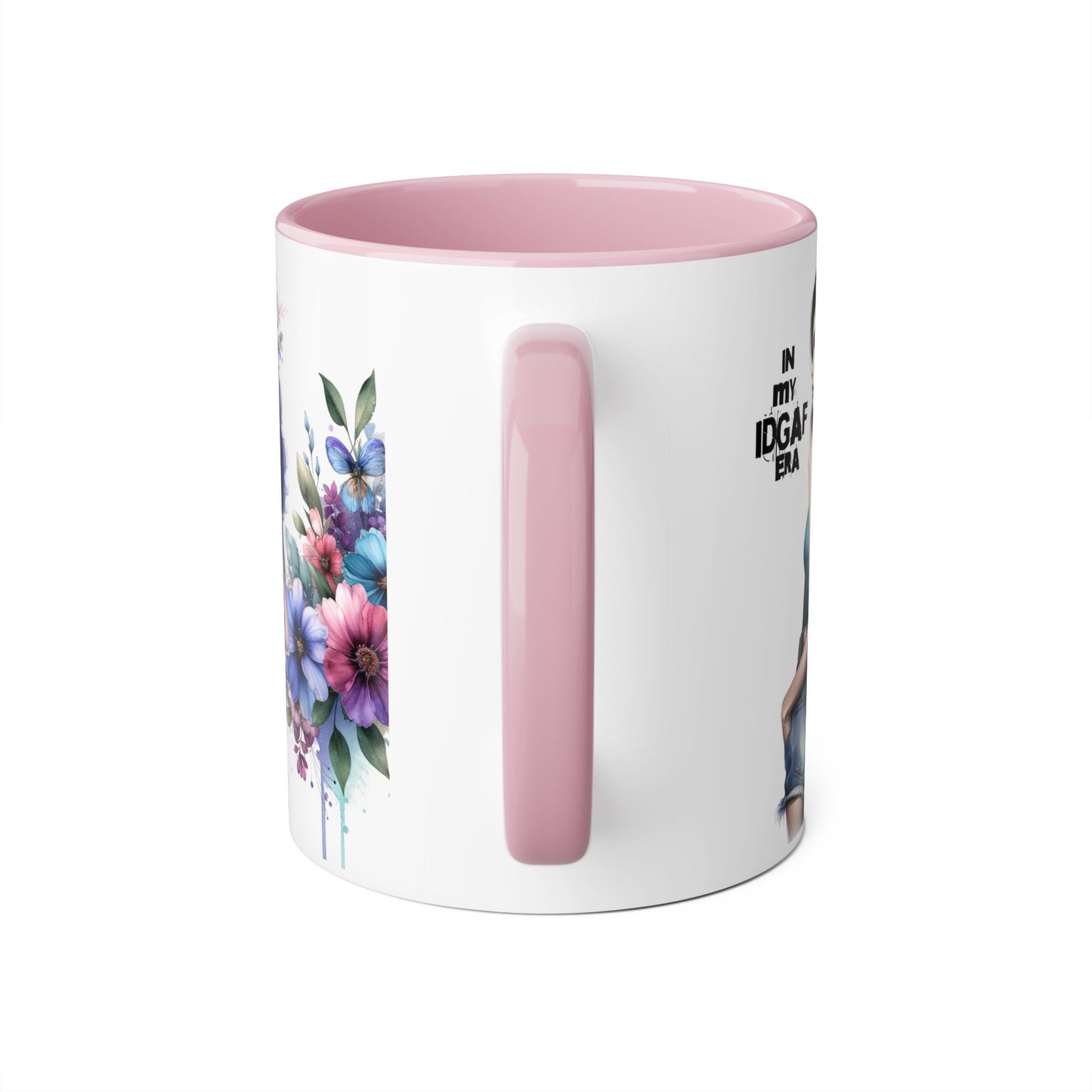 Bold Floral IDGAF Era Mug | Unique Coffee Gift | Retro Vibes | Sassy Tea Cup | Fun Home Decor | Statement Drinkware | 11oz Accent Mug