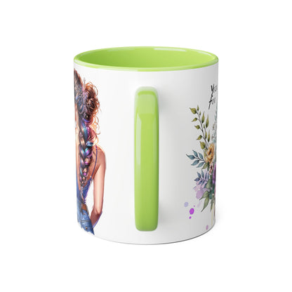 Yuck Fou Floral Inspirational Accent Mug, 11oz Coffee Cup, Gift for Her, Motivational Quote Beverage Holder, Rustic Home Decor