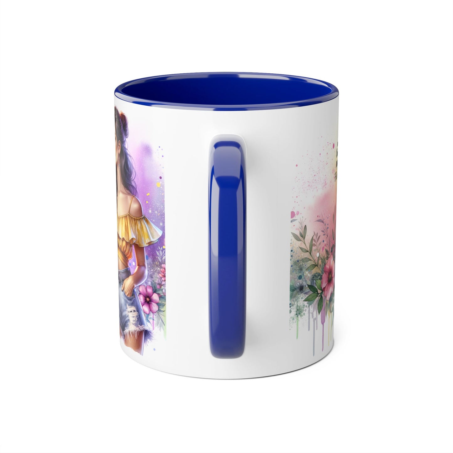 I Can Buy Myself Flowers Colorful Floral Accent Mug, 11oz Coffee Cup, Bohemian Style Drinkware, Perfect Gift for Garden Lovers, Ideal for Birthdays, Mother's Day