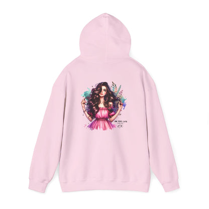 I'm Too Cute For My Ex Colorful Artistic Hooded Sweatshirt, Trendy Unisex Hoodie, Gift for Art Lovers, Cozy Fashion, Casual Streetwear