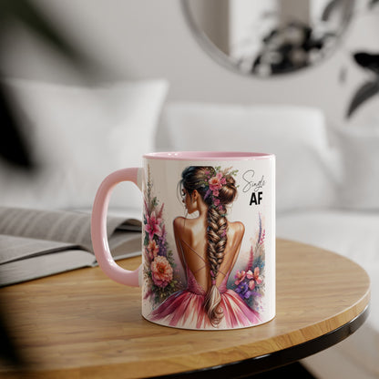 Single AF Floral Accent Mug - Perfect Gift for Single Friends, Celebration, Coffee Lovers, Birthday, Chic Decor