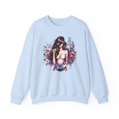 I Am My Own Happily Ever After  Floral Goddess Crewneck Sweatshirt, Cozy Women's Apparel, Boho Style, Gift for Her, Trendy Sweatshirt, Chic Layering Piece