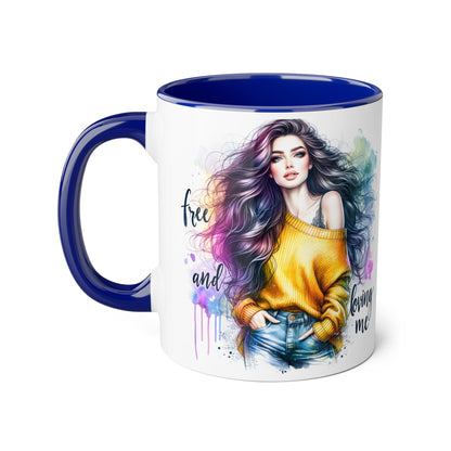 Colorful Inspirational Accent Mug, Free and Loving Me Coffee Cup, Artistic Drinkware Gift for Her, Vibrant Daily Motivation, Birthday [...]