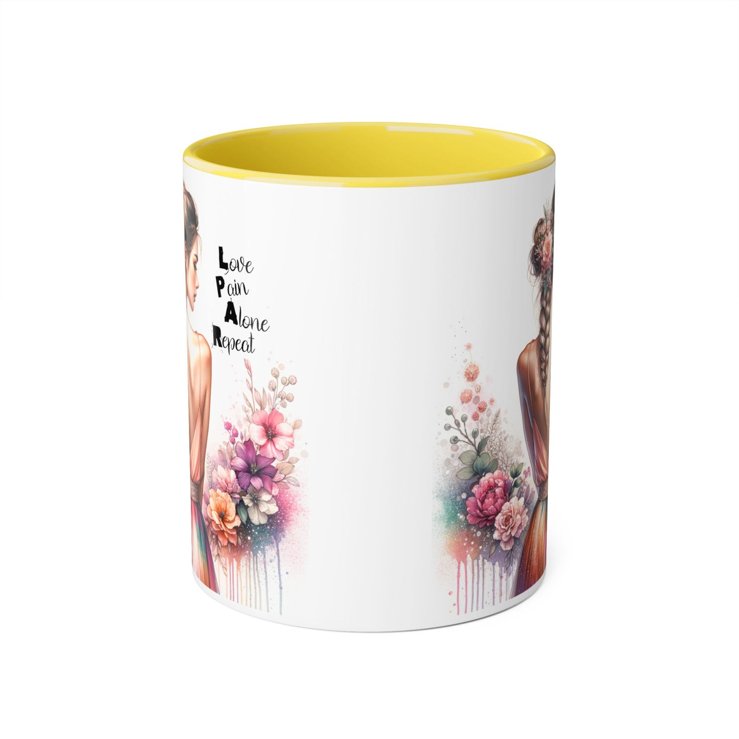 Artistic Floral Accent Mug - Inspirational Gift for Women, Coffee Lover's Decor, Unique Tea Mug, Perfect for Birthdays, Self-Care