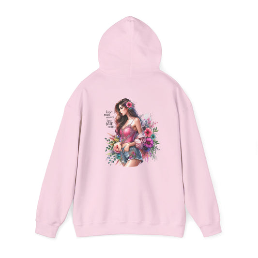I Don`t  Make Mistakes, I Just Date Them Floral Bliss Unisex Hooded Sweatshirt - Cozy Gift, Bohemian Style, Comfortable Layer, Everyday Wear, Spring Fashion