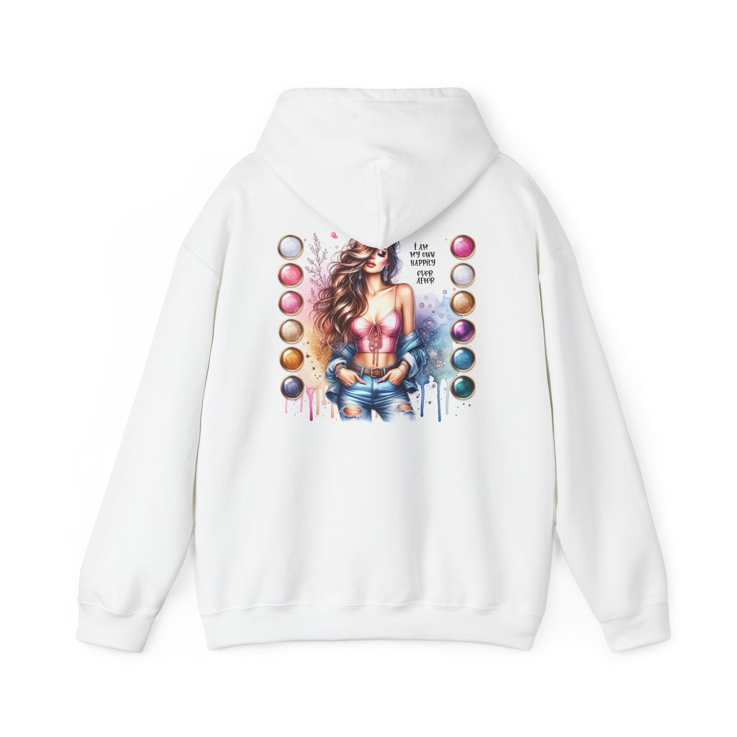 I Am My Own Happily Ever After Trendy Graphic Hoodie for Women - Colorful Art Design