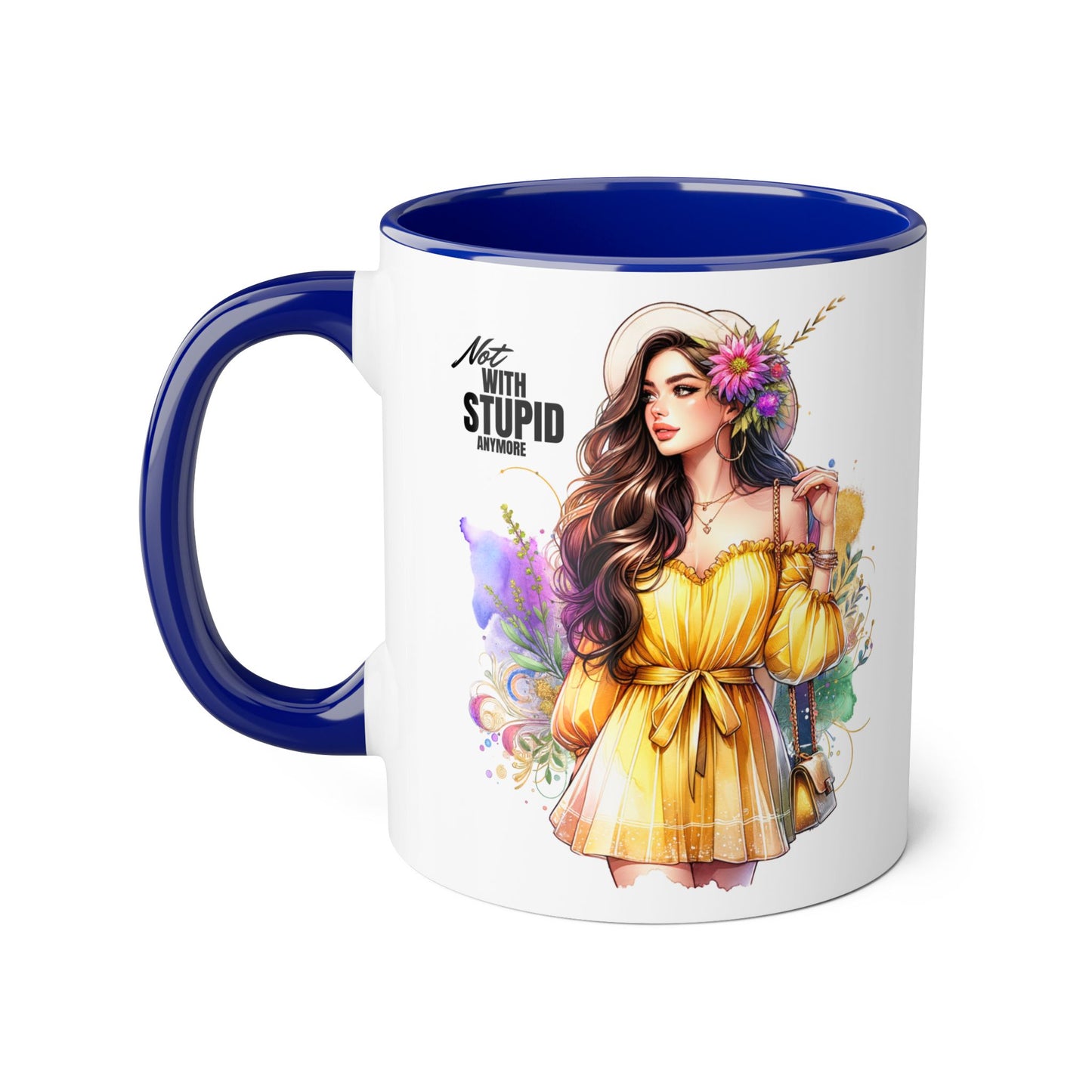 Not With Stupid Anymore Humoristic 11oz Accent Mug