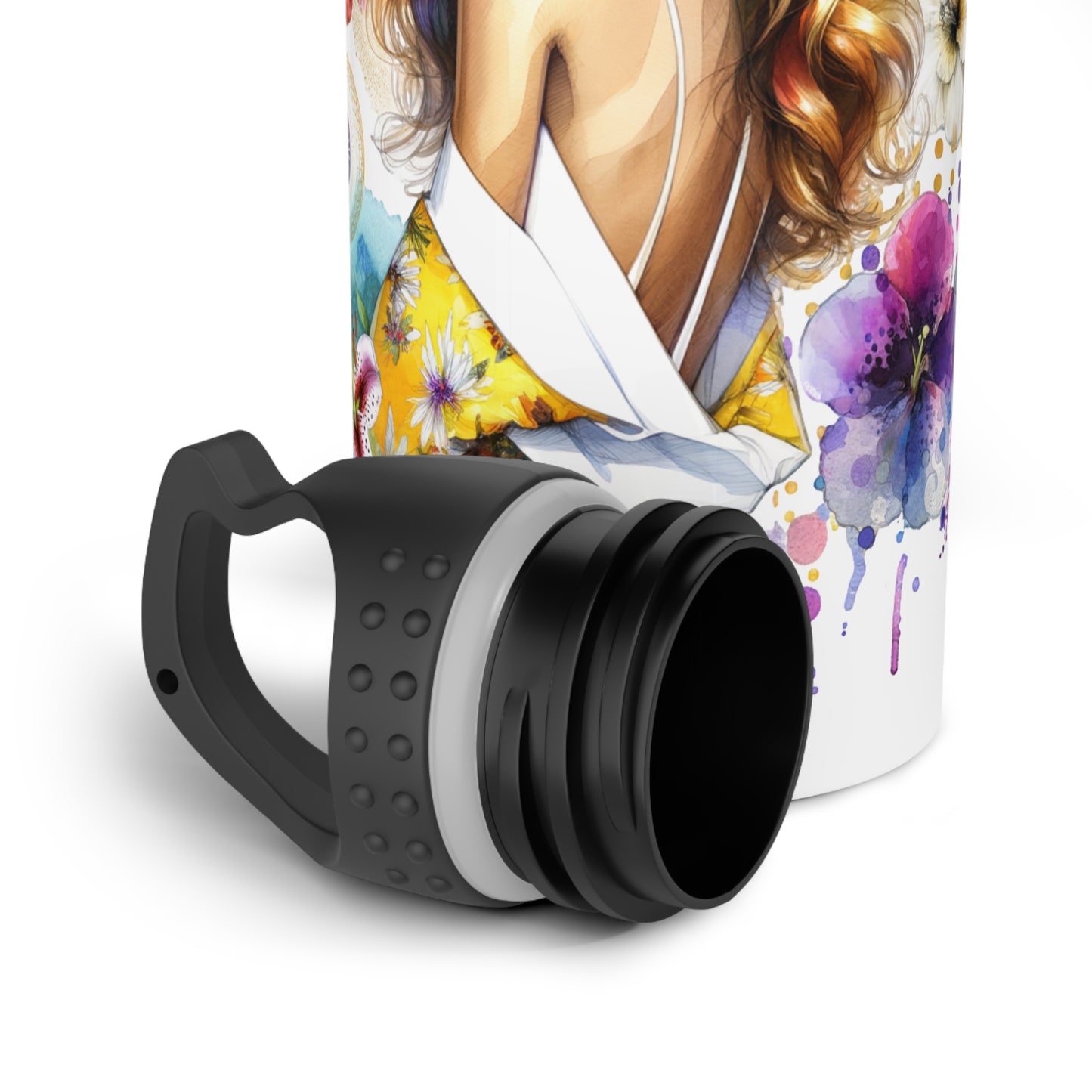 I Am My Own Happily Ever After Artistic Floral Stainless Steel Water Bottle - Stylish Design for Eco-conscious Travelers