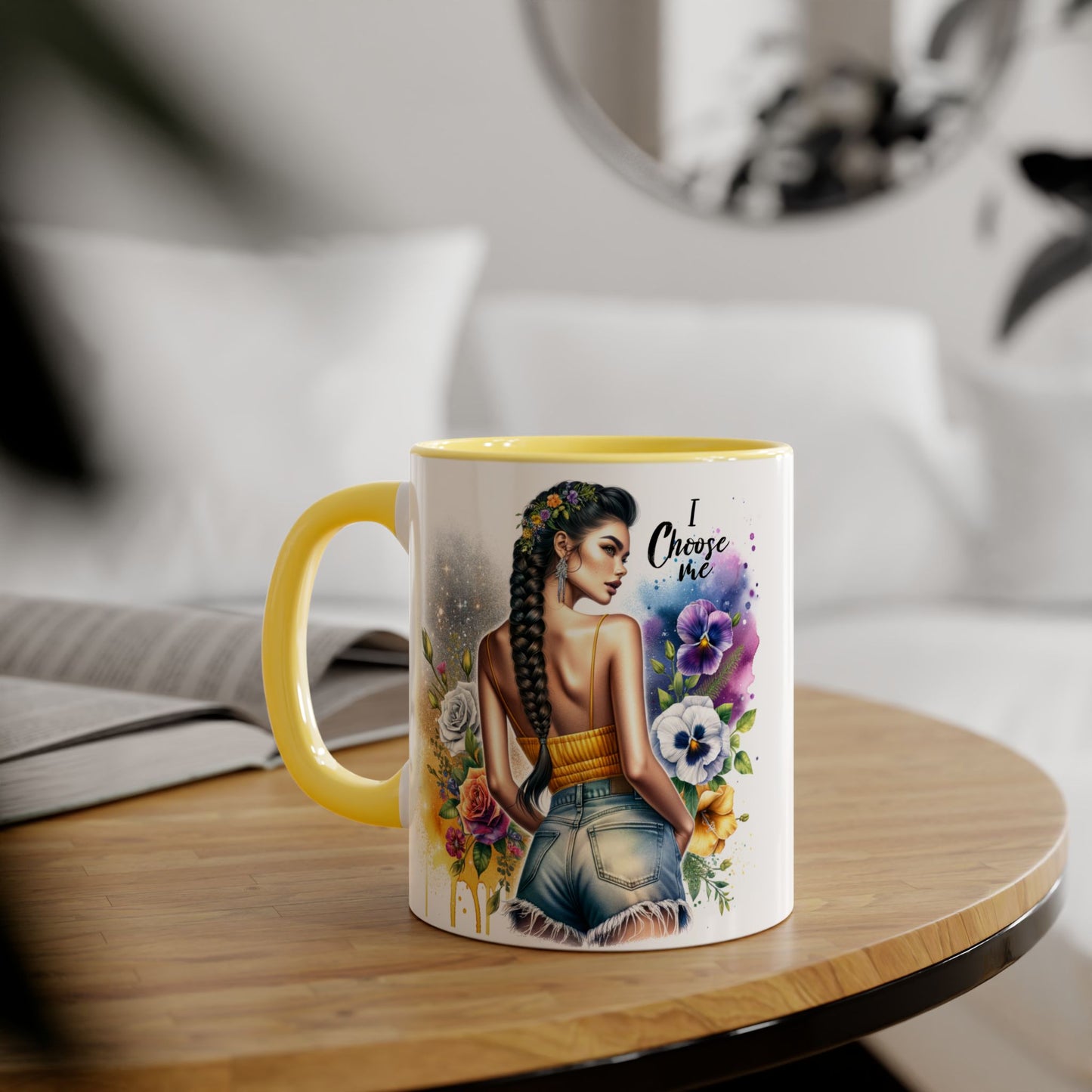 I Choose Me Empowering Accent Mugs, Coffee Cup for Self-Love, Inspirational Drinkware, Gifts for Her, Motivational Home Decor