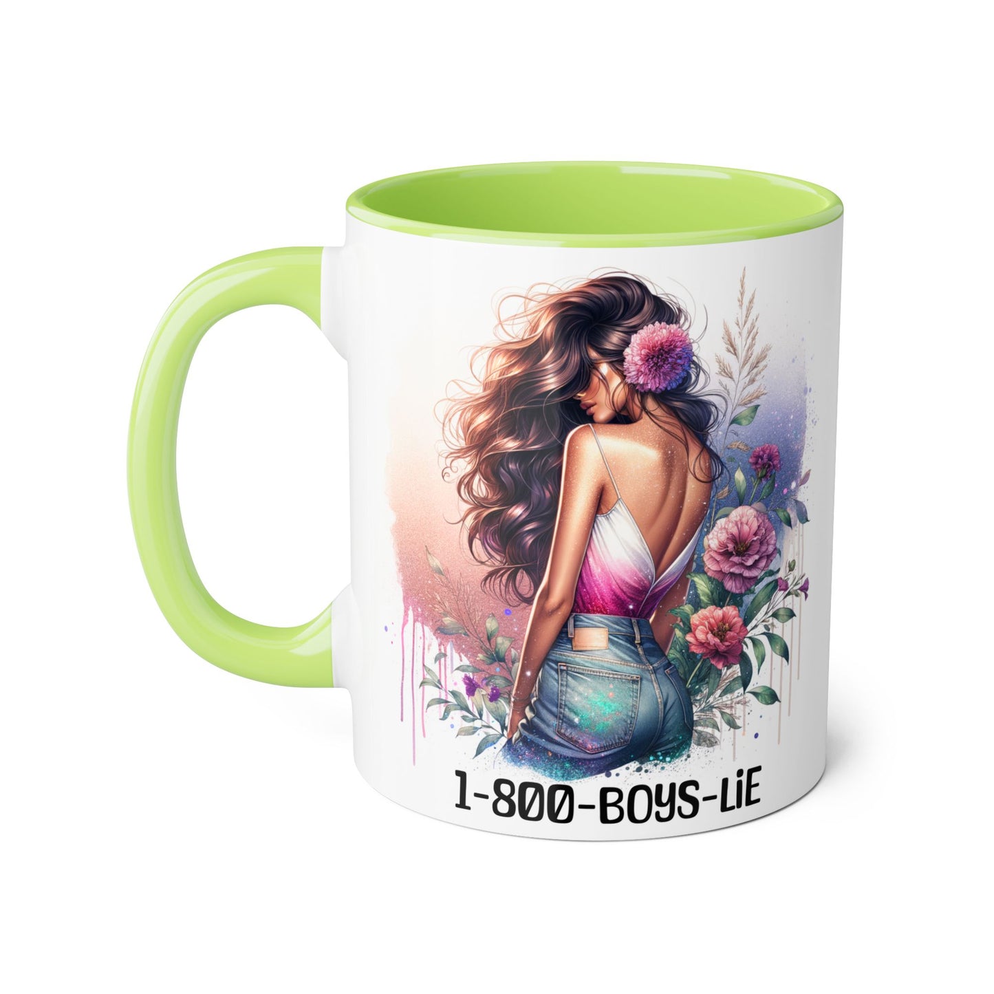 Chic Accent Mugs for Trendsetters, Floral Design Coffee Cup for Girls, 1-800-BOYS-LIE Gift for Friends, Cute 11oz Tea Mug, Stylish [...]