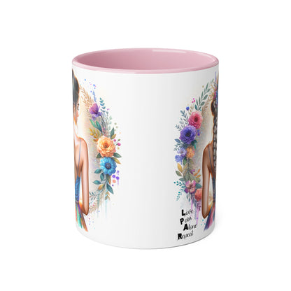 Artistic Accent Mug, Floral Coffee Cup, Unique Gifts for Her, Inspirational Drinkware, Love Yourself Mugs, Boho Style