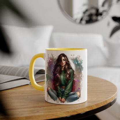 Artistic Be My Peace or Peace Out Mug, Inspirational Coffee Cup, Great for Relaxing Moments, Perfect Gift for Friends, Unique Home Decor, Peaceful Vibe