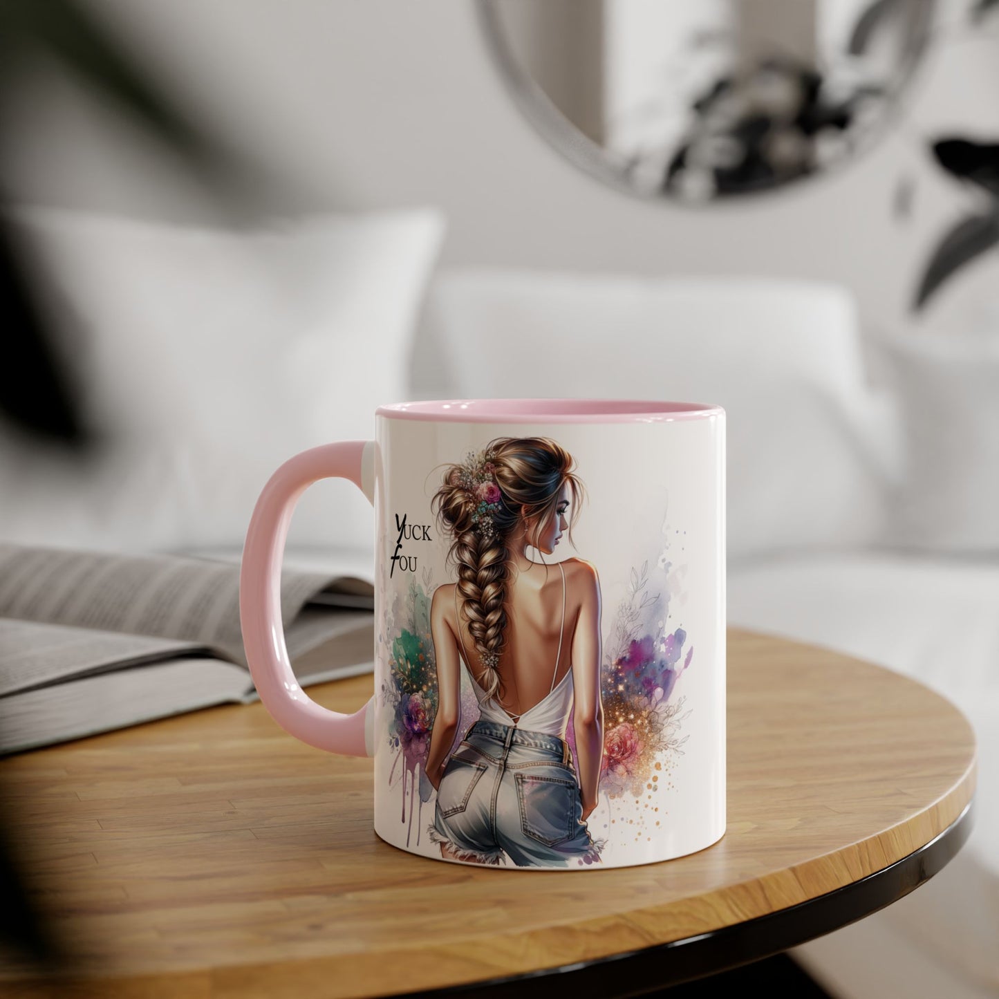 Yuck Fou Chic Coffee Mug, Stylish Drinkware, Gift for Friends, Art Mug, Inspirational Quote Mug, Unique Kitchen Decor, Fun Gift Idea