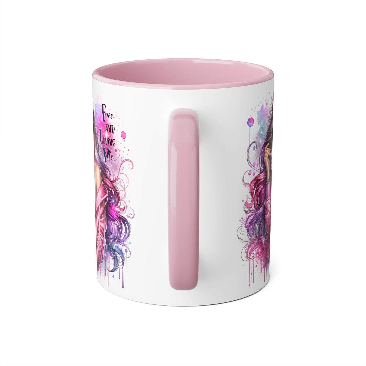 Colorful Motivational Accent Mug - "Free and Loving Me" - Self-Care Gift, Inspirational Drinkware, Artistic Coffee Cup, Unique Present, [...]