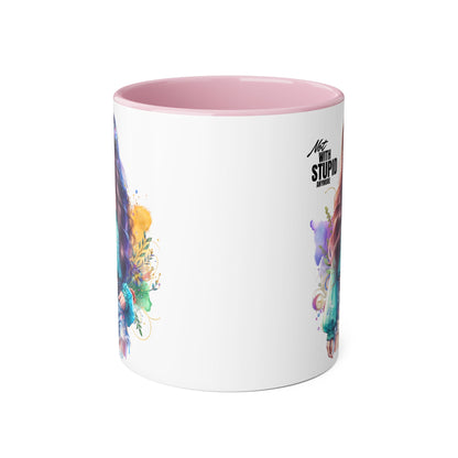 Not With Stupid Anymore Humoristic 11oz Accent Mug This humoristic mug