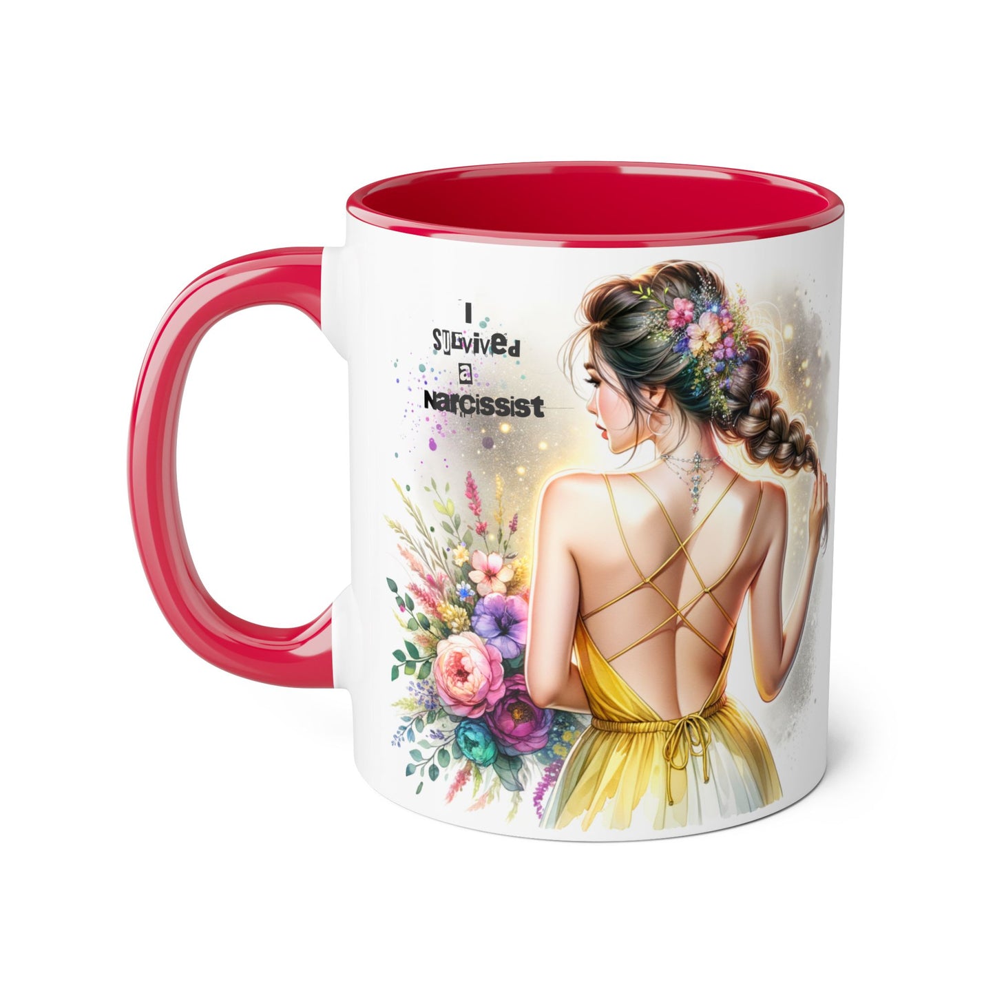 Floral Inspirational Mug, Gift for Friends, Self-Love Motivational Coffee Cup, Women's Empowerment, Birthday Present