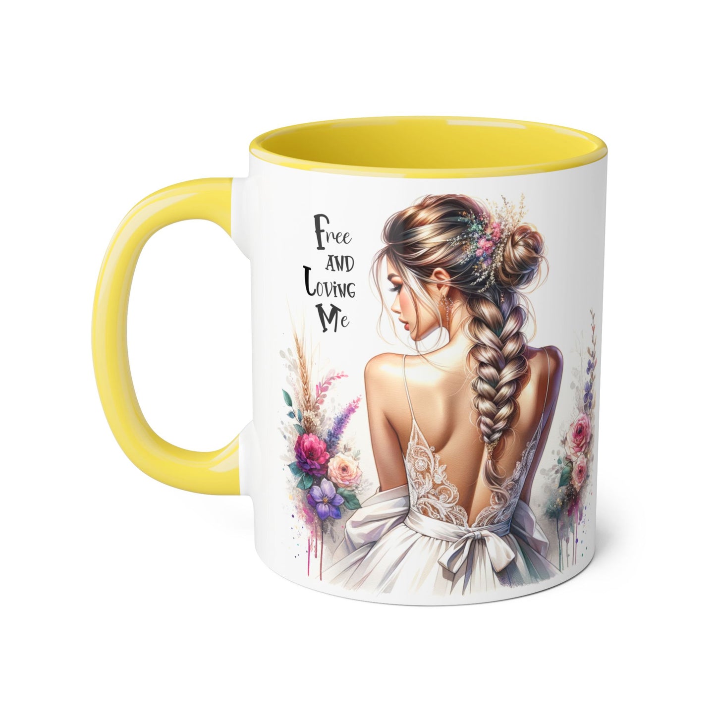 Bohemian Accent Mug with Floral Design | Free and Loving Me | Perfect Gift for Her, Wedding, or Everyday Use