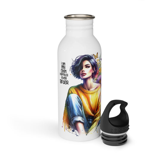 I Am My Own Happily Ever After Stylish Stainless Steel Water Bottle, Motivational Gift, Eco-Friendly Hydration, Artwork for Nature Lovers, Travel Essential, Unique Design