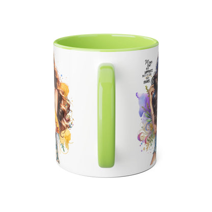 Money Can't Buy Happiness But It Can Buy Divorce Humoristic Empowering Accent Mug, Inspirational Coffee Cup, Artful Drinkware for Self-Care, Perfect Gift for Birthdays, Motivational Decor